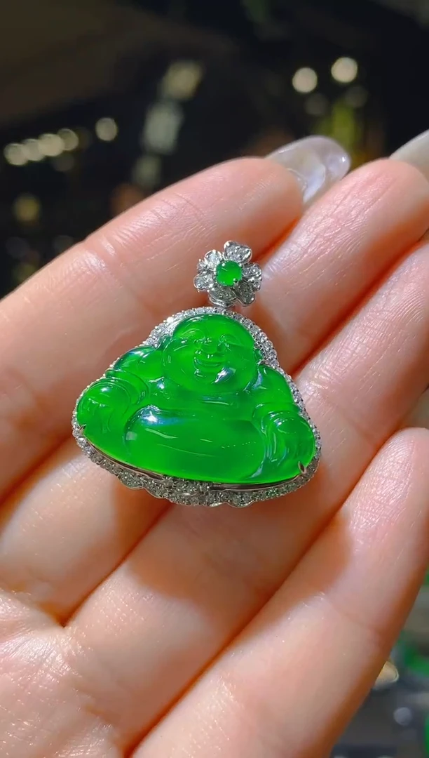 【闪购商品】翡翠吊坠(赠链)18K金镶嵌026