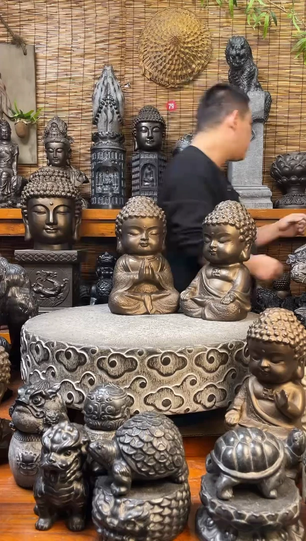 石材30宝宝佛单个天然青石雕刻