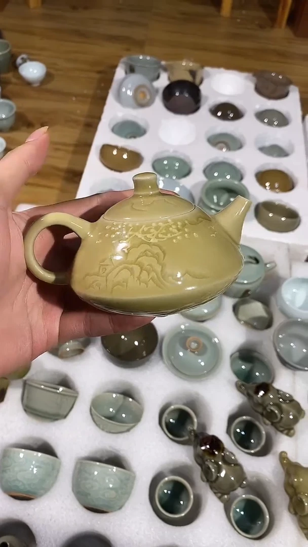 【山隐青瓷】龙窑柴烧茶壶