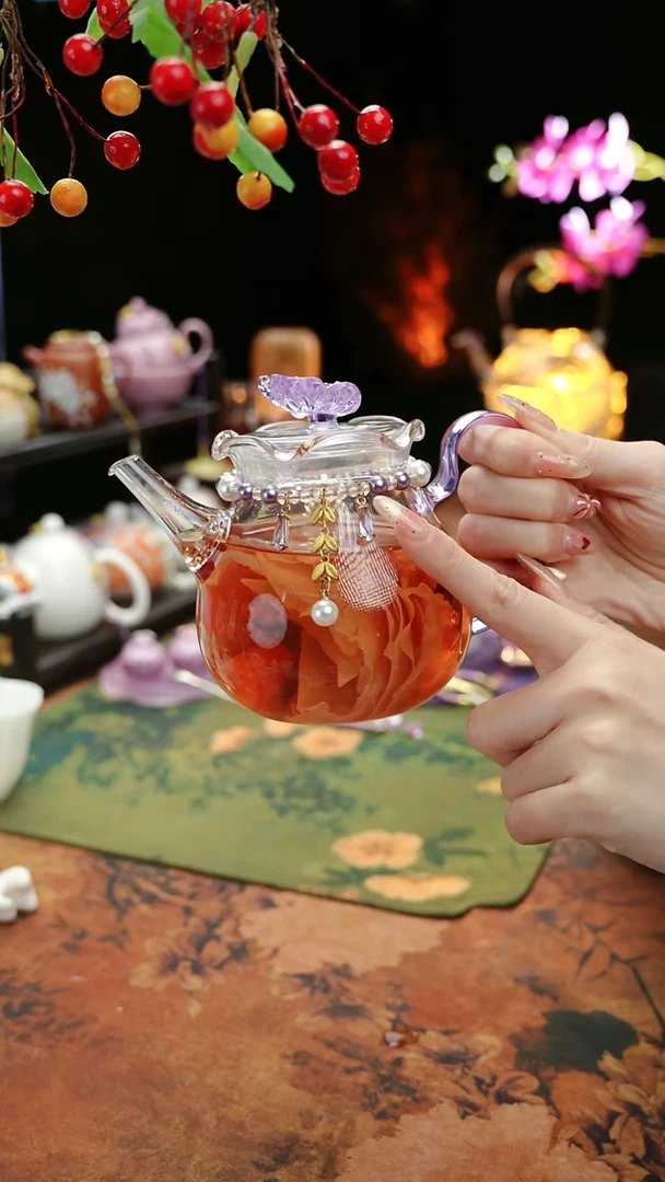 【闪购商品】紫色铃兰花茶壶+链子