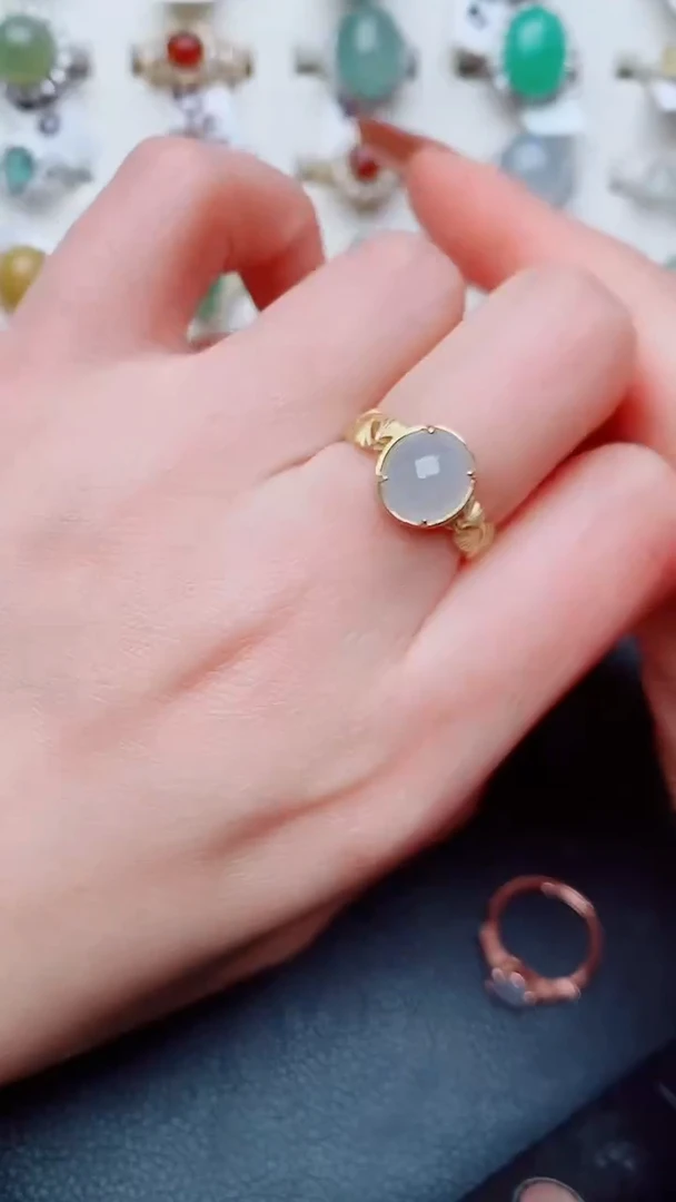 银S925镶嵌戒指翡翠...