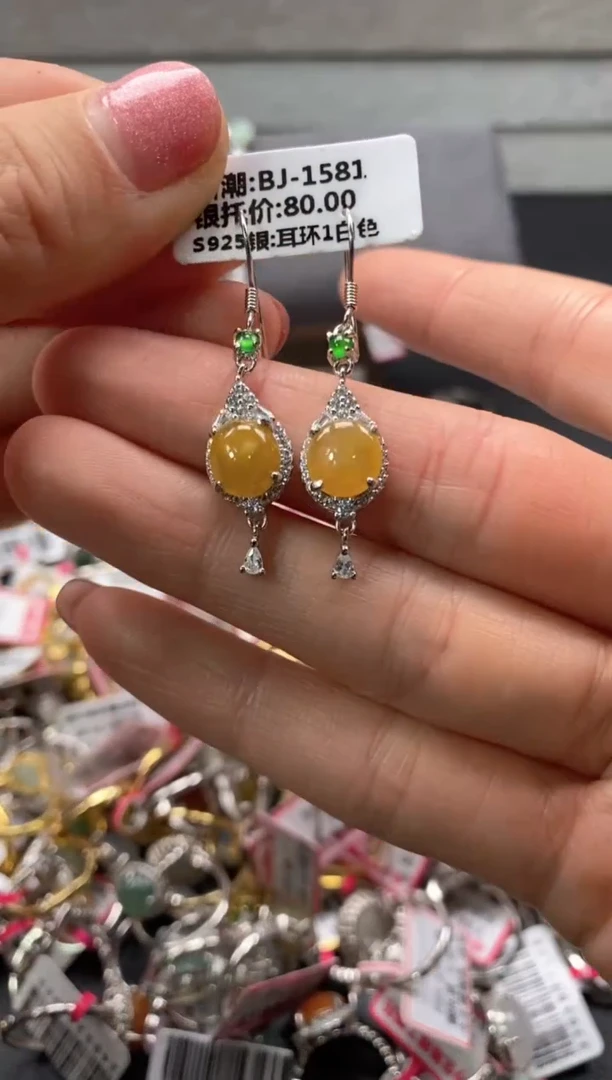 【闪购商品】翡翠戒指银S925镶嵌222222222   1