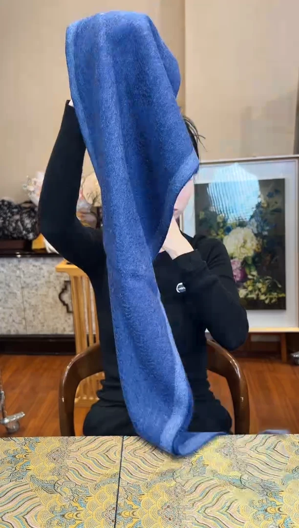 刺绣羊绒围100山羊绒