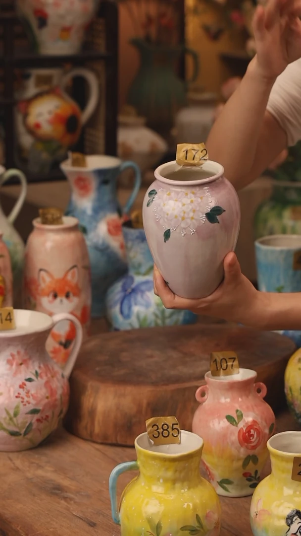 陶瓷景德镇设计师手作花器摆件侘寂风172