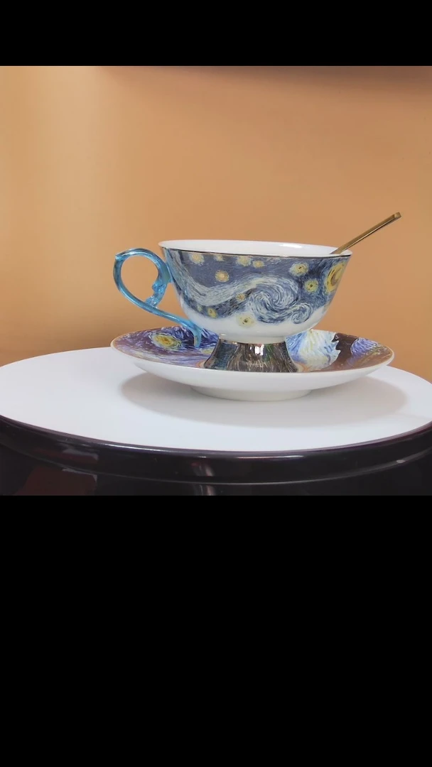 【闪购商品】咖啡杯星空冰种玉瓷咖啡杯礼盒装