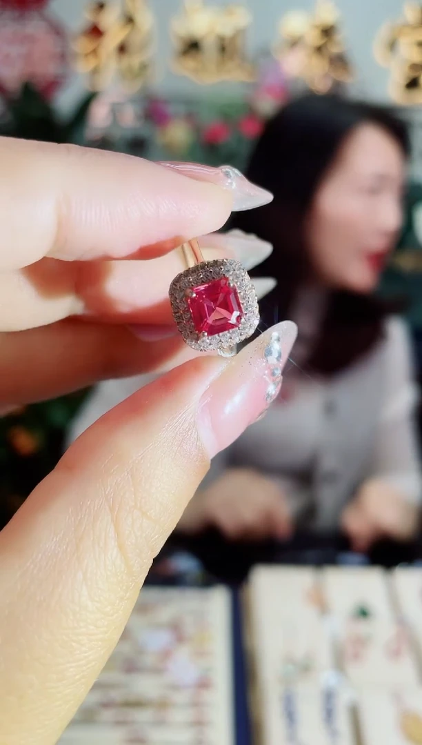 【闪购商品】尖晶石戒指银S925镶嵌戒指