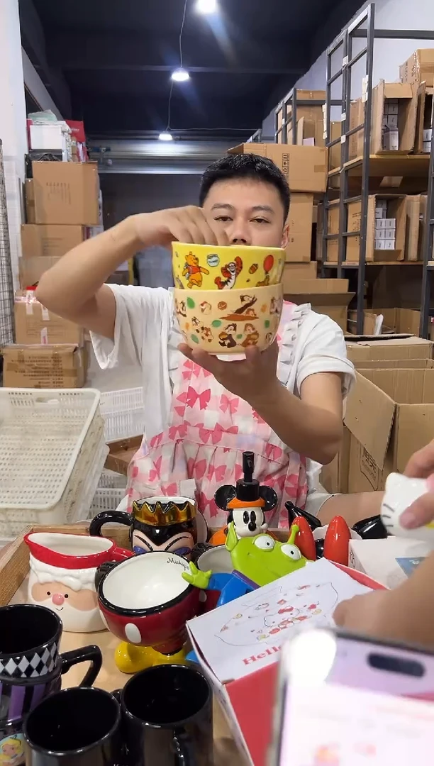 瓷片维尼大碗加奇奇蒂蒂大碗微瑕