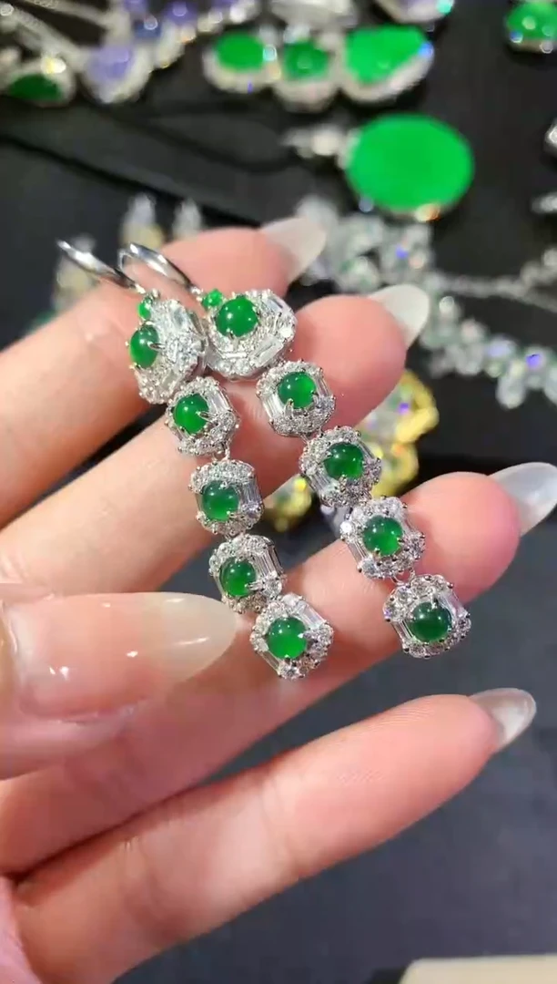 【闪购商品】翡翠耳饰银S925镶嵌147耳饰（多样性发货一件