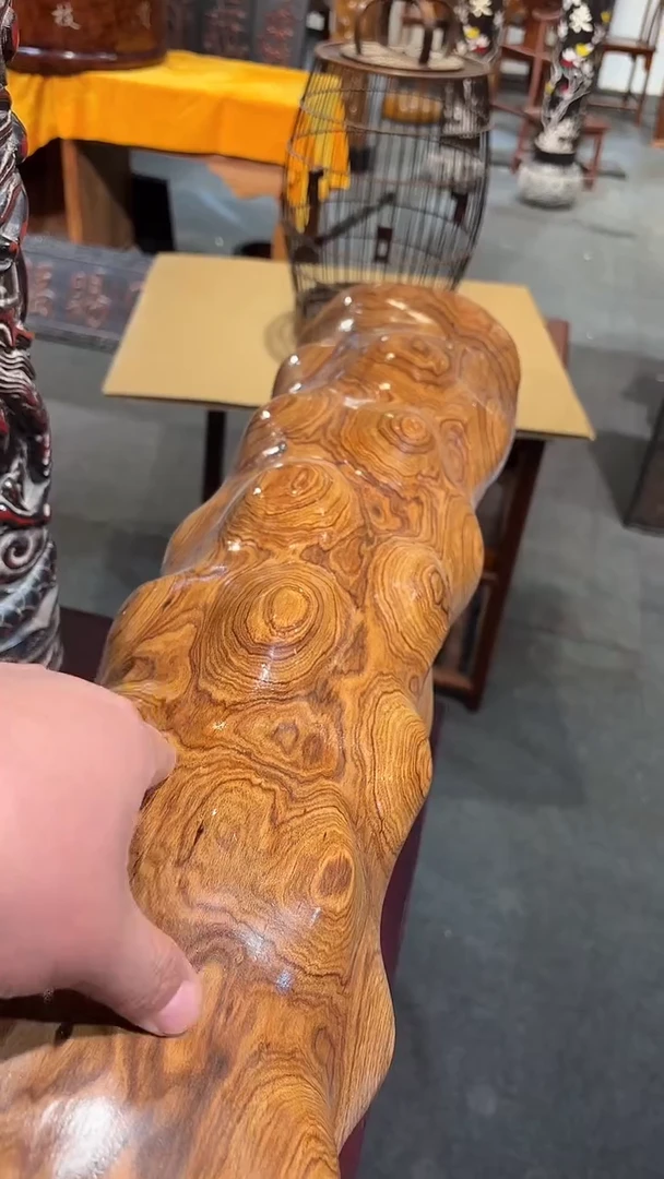 木木雕款明*横财摆件黄1300