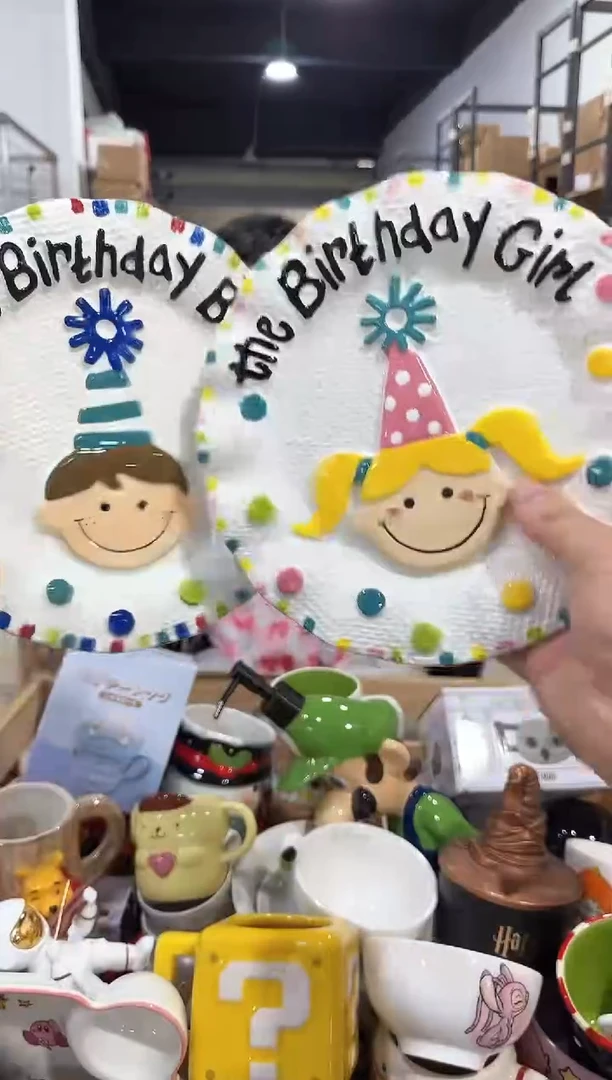 瓷片b款原盒生日盘子2件套