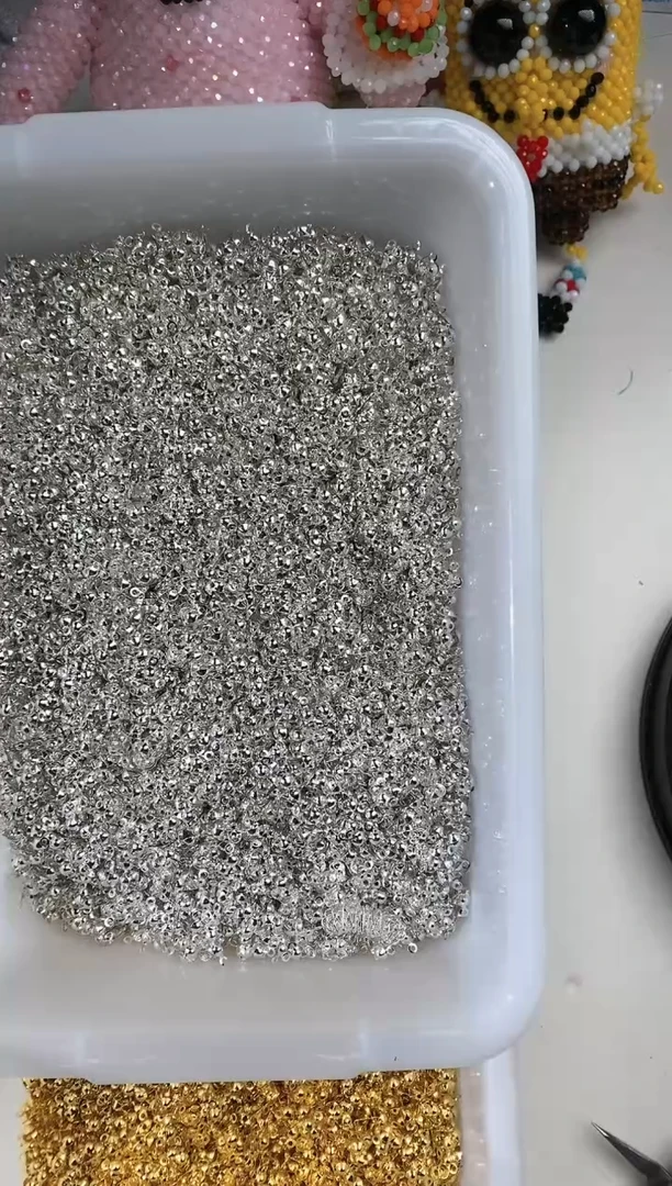 锌合金2928-包珠扣贝壳夹配件-银色-50克