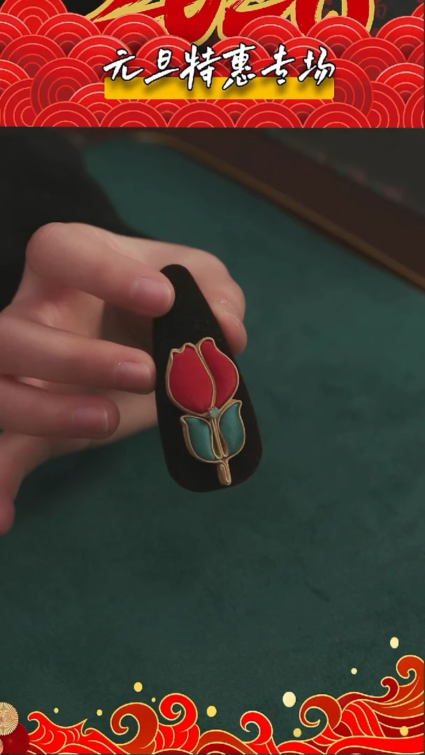 刺绣湘传礼盘扣发夹