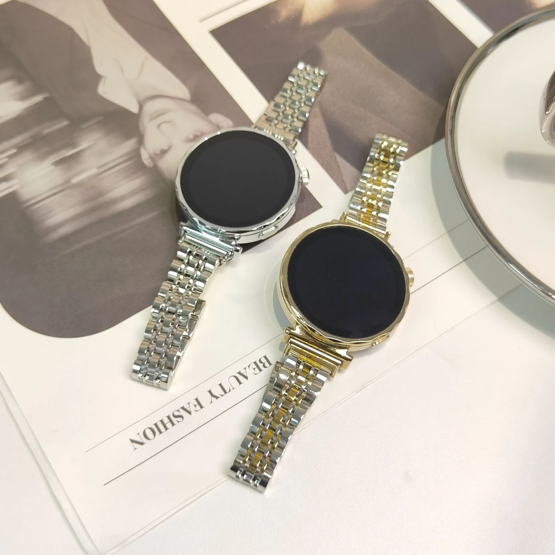 适用华为gt4/gt5七铢钢带gt32pro/fit3/watch4细款七铢小蛮腰钢带