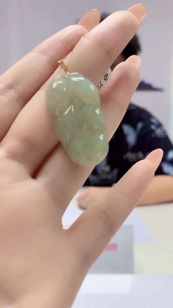 【闪购商品】翡翠颈饰18K金镶嵌4688DD-jj106叶子