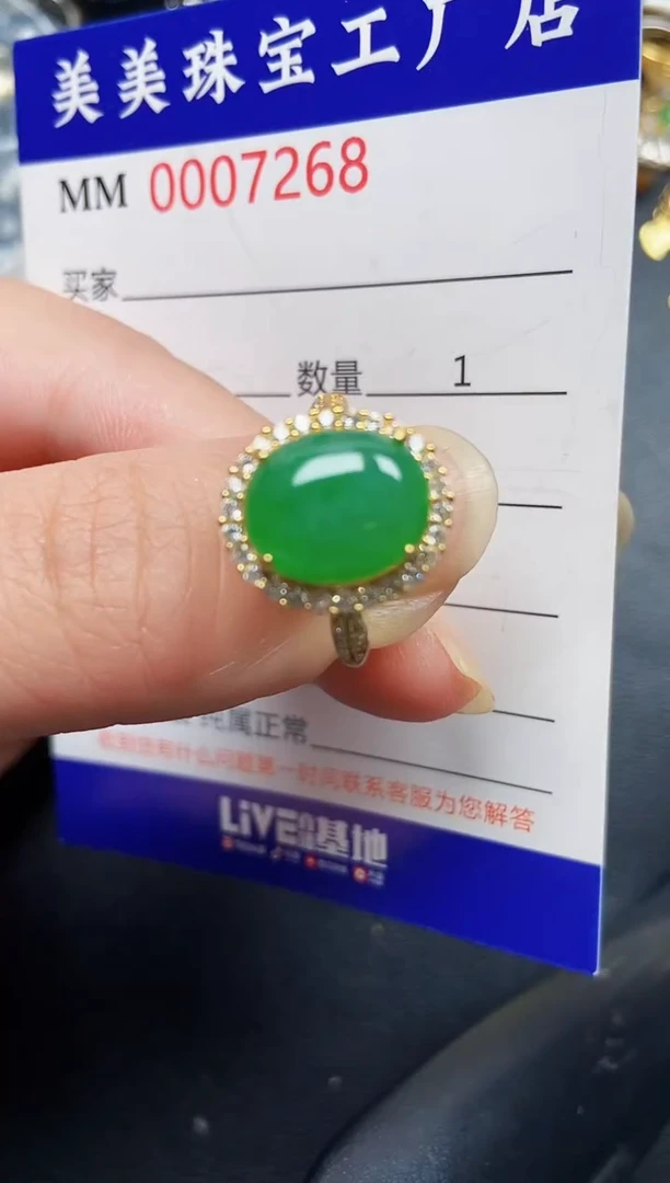 翡翠银S925镶嵌颈饰7268