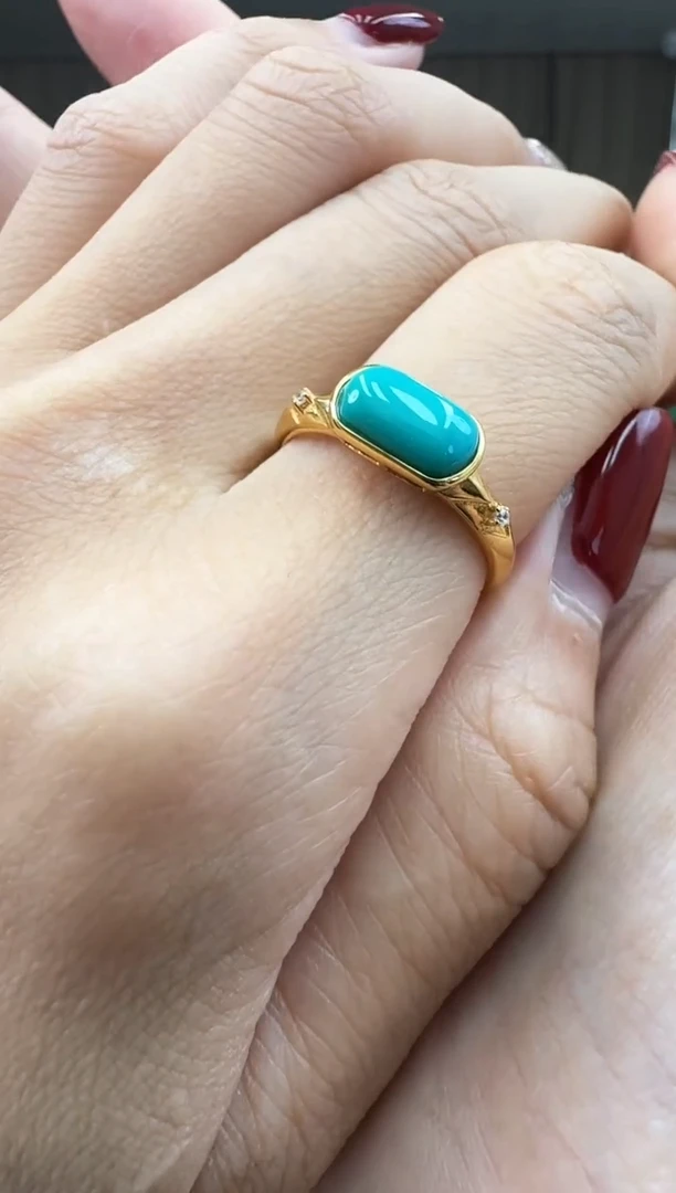 绿松石银S925镶嵌戒指秒拍号15