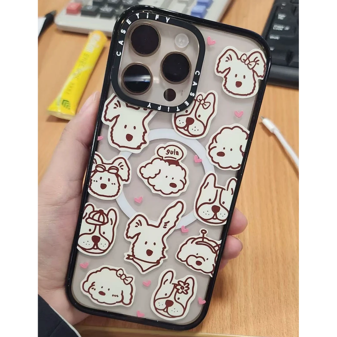 点点派对卡通14高级16promax手机壳13磁吸防摔15可爱12涂鸦11