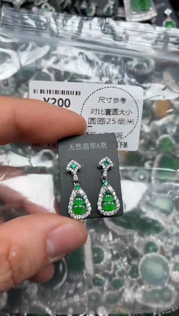 颈饰未镶嵌翡翠Y200耳钉