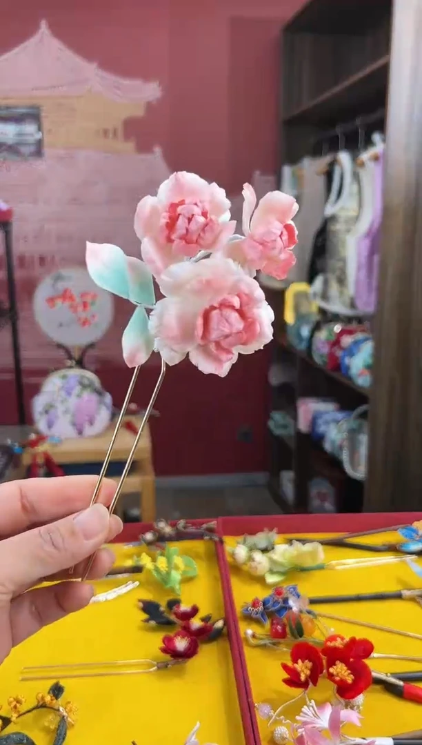 【闪购商品】刺绣非遗绒花（发饰）