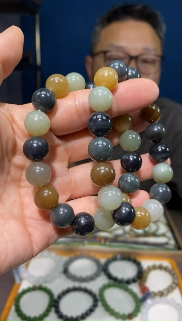 手串未镶嵌和田玉颜色多样性发货拍一发一