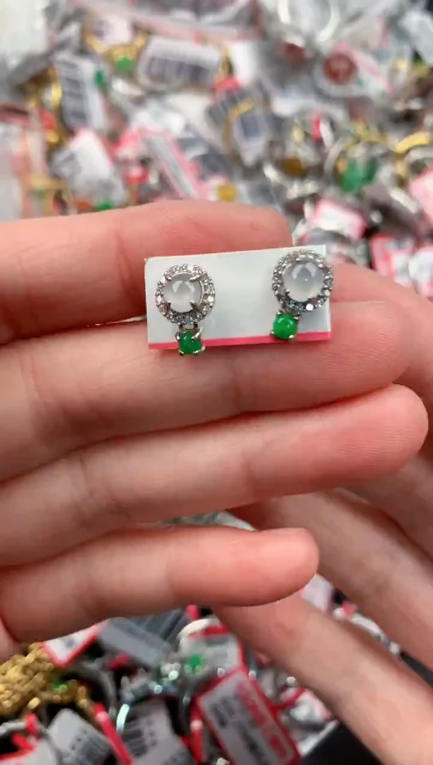 银S925镶嵌戒指翡翠222                1