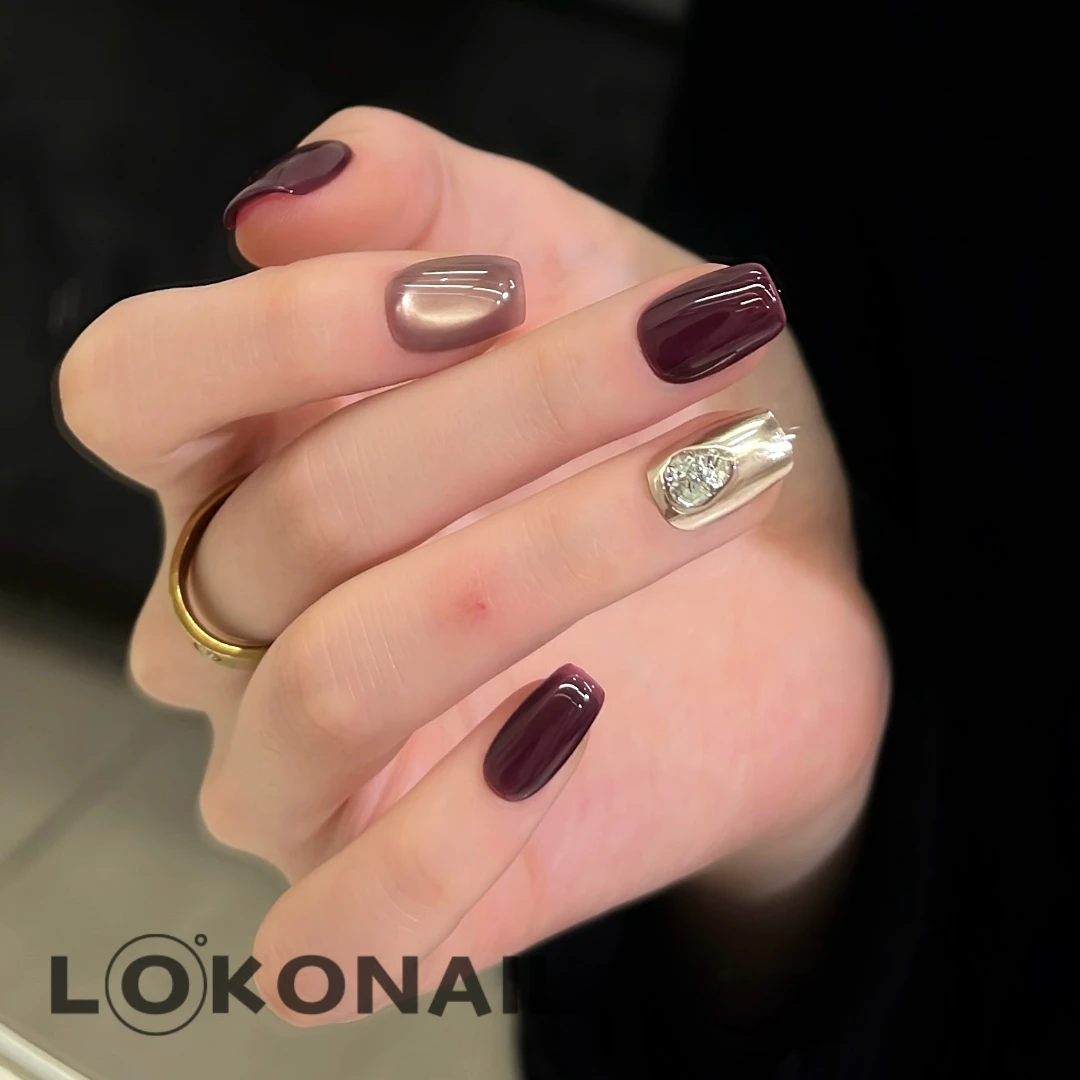 「欲望」紫色镶钻猫眼魔镜粉冰透贵气显白高级穿戴式纯手工穿戴甲