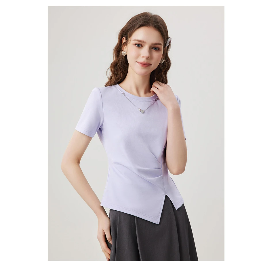 IEF/爱依服2025夏季新款独特漂亮小衫短袖设计感T恤洋气衣服女