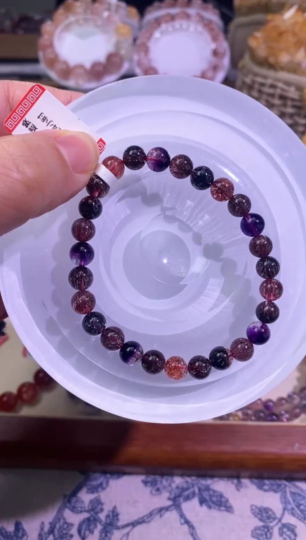 未镶嵌手链水晶黑加仑超七6.8