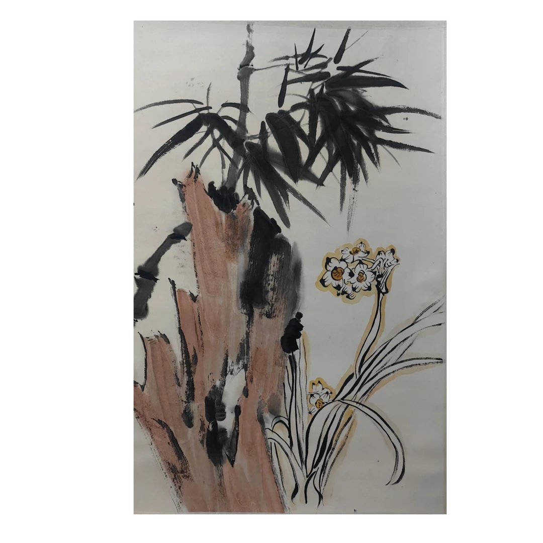 LOT.018 刘小粟 竹石 纸本立轴 68*45cm 461