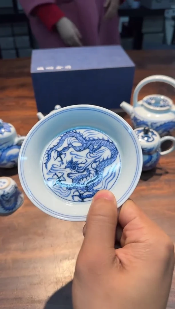 【闪购商品】溪蘭仰元 龙纹小茶托