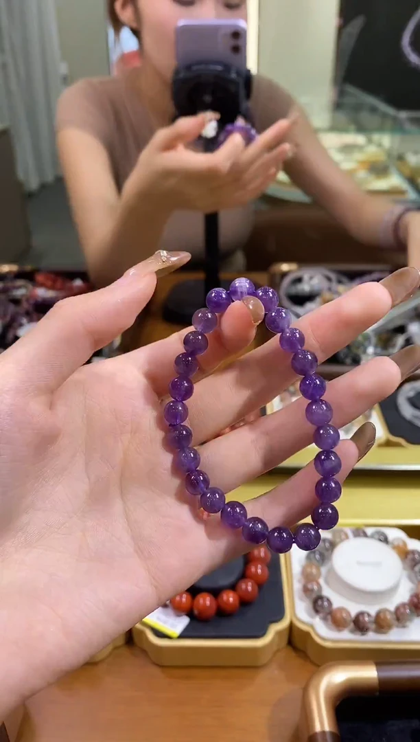 未镶嵌手串紫晶7m紫水晶手串