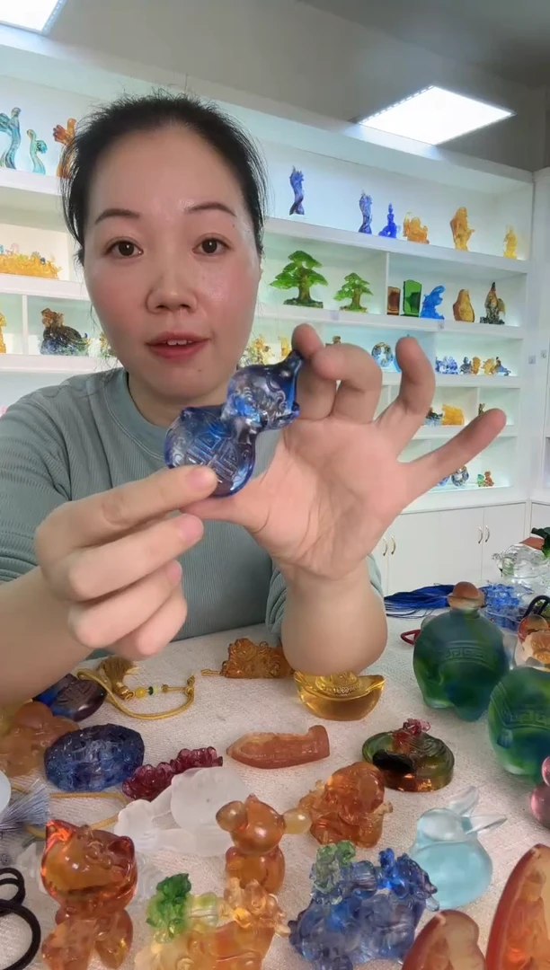 手工艺品琉璃葫芦一对