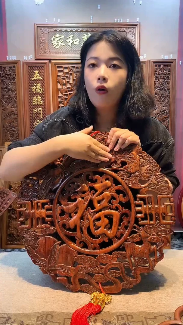 香樟木木雕款香樟木48福禄寿喜挂件两个