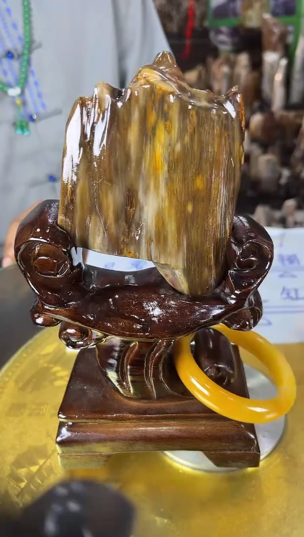 未镶嵌珠宝奇石硅化玉缅甸天然树化玉精品摆件