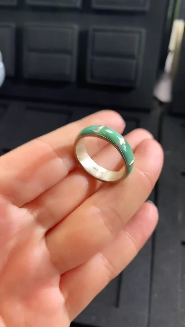 【闪购商品】绿松石珠宝奇石银S925镶嵌戒指23-24