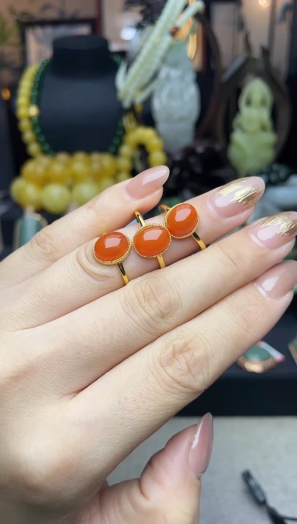 【闪购商品】南红玛瑙戒指未镶嵌戒指多样性发其一qq05
