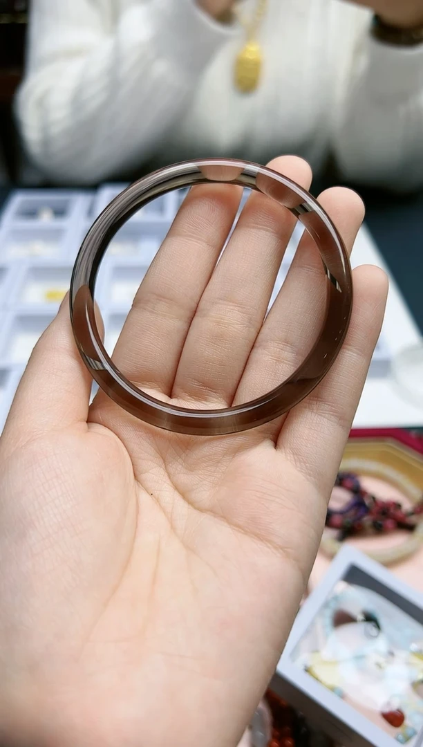 【闪购商品】黑曜岩手镯未镶嵌黑曜石57#手镯*1 ZD