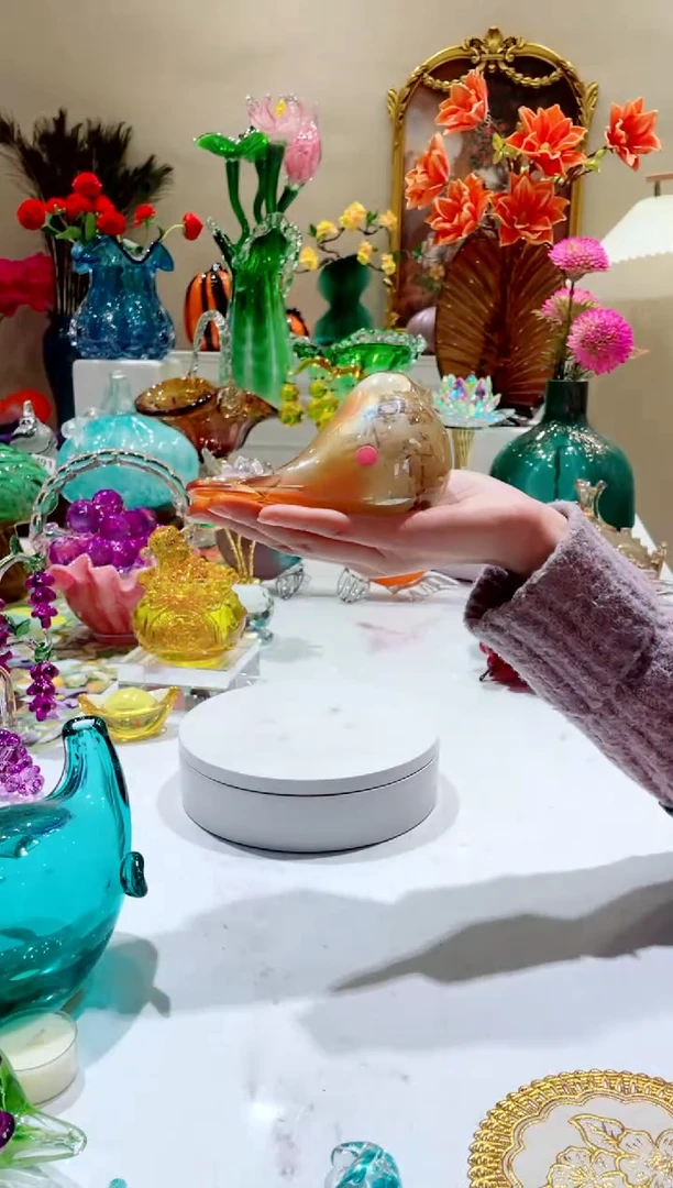 【闪购商品】琉璃手工艺品 咖色 小鸟（微瑕）