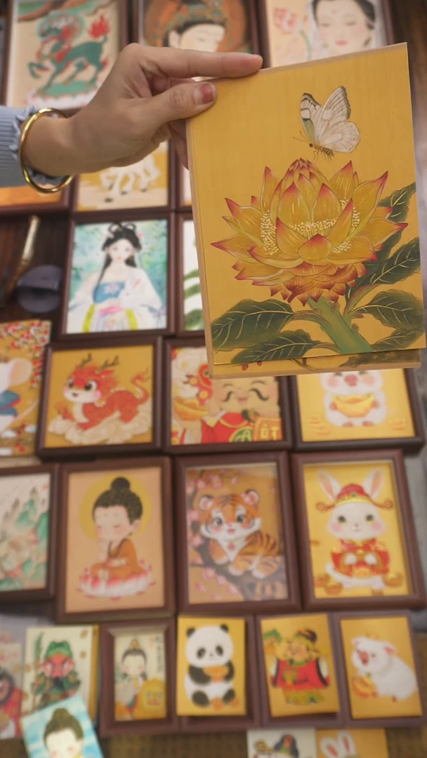 国画小卡可爱人物国画9