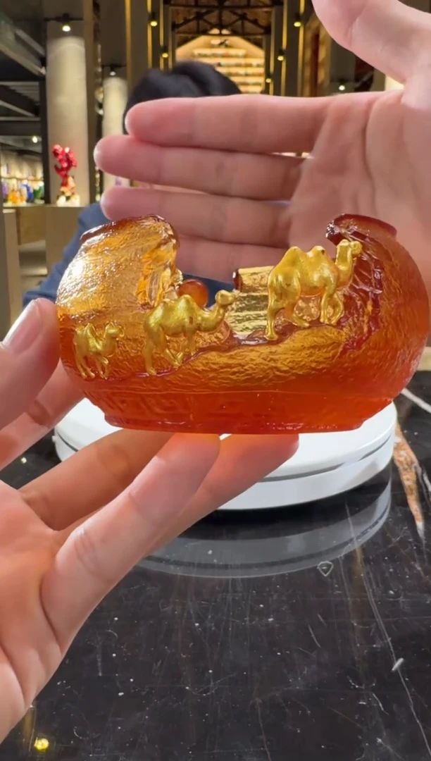 摆件琥珀金丝绸之路