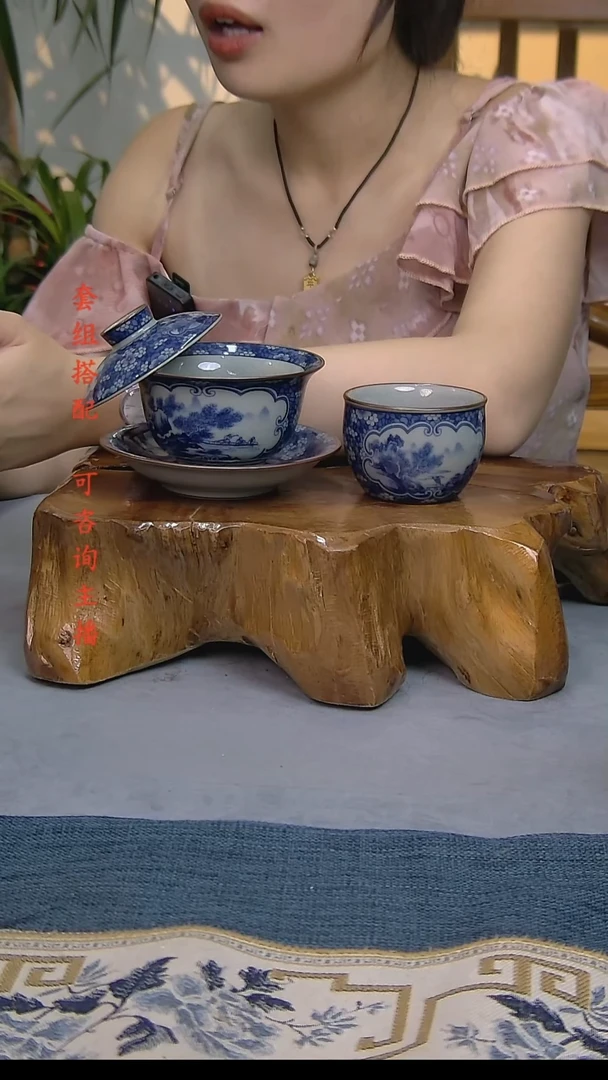 2件套陶瓷茶具老陶泥开片纹