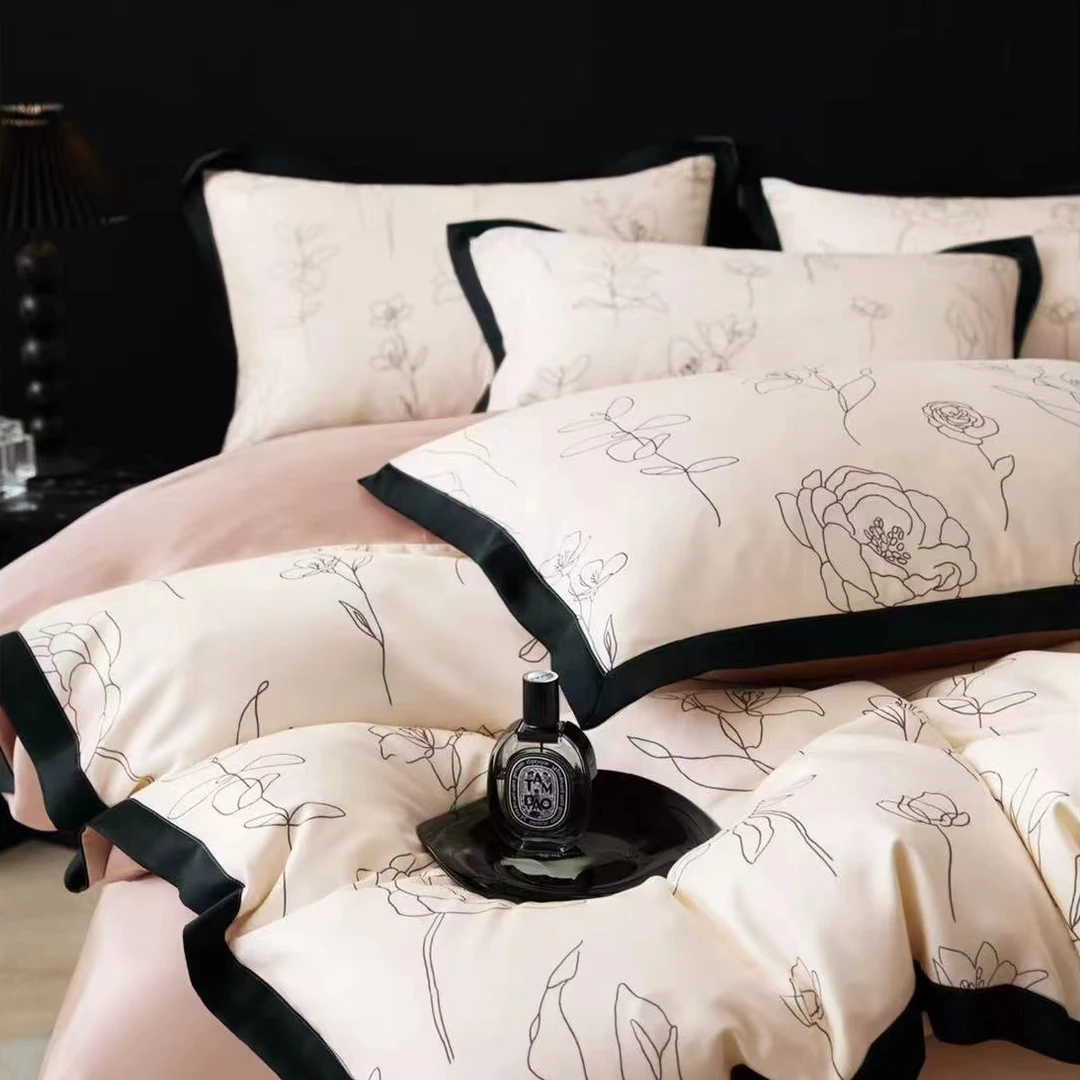 A4883 A类印花单人60s天丝夏被 菲青150*200轻奢丝滑凉感实物粉边