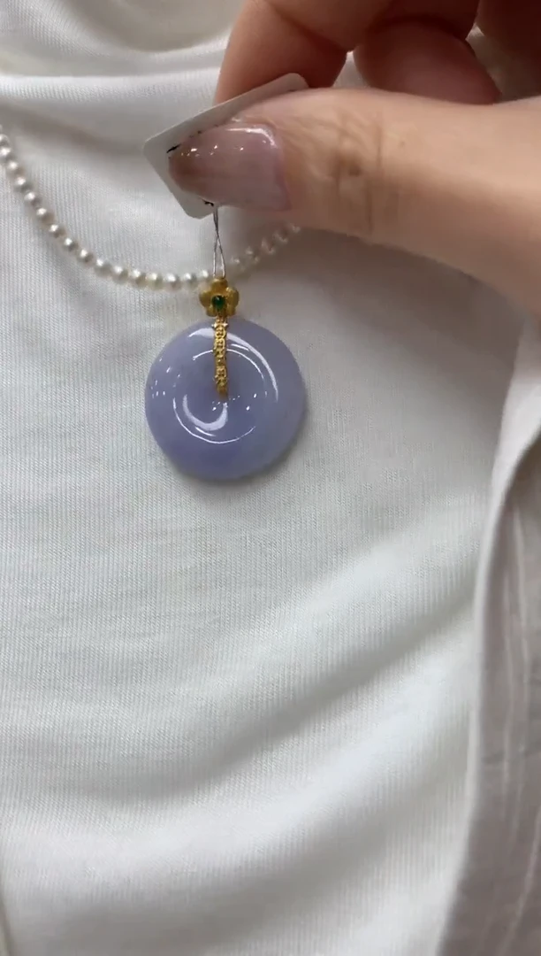 【闪购商品】翡翠吊坠(不含链)18K金镶嵌平安扣