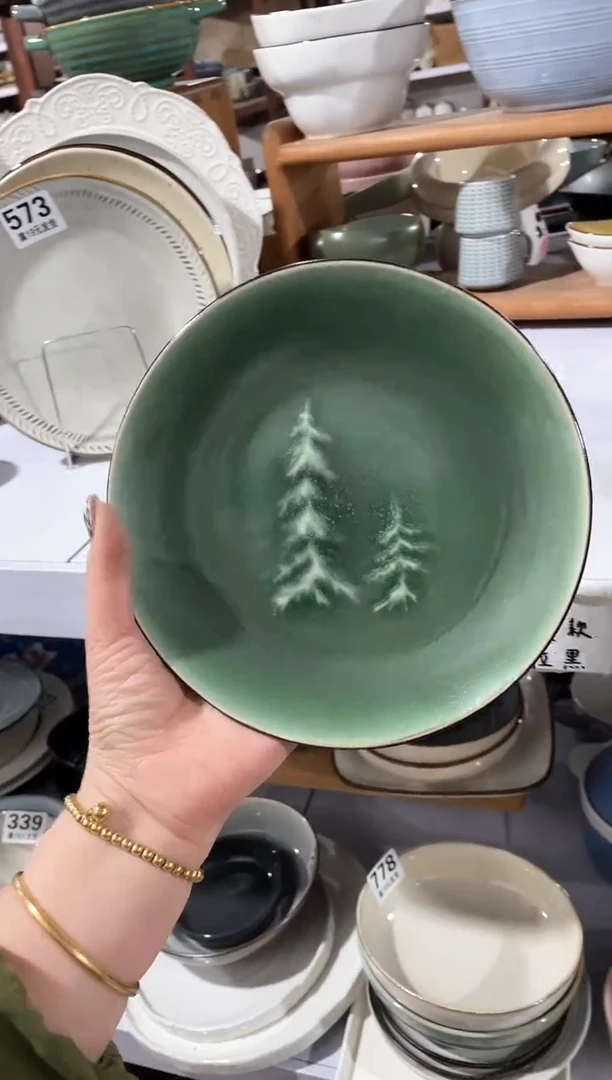 【闪购商品】碗微瑕（1件套）绿色小树盘