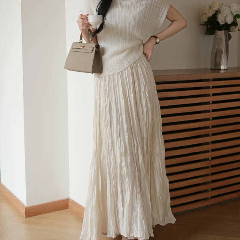 vco/微酷气质轻奢欧若风半身裙高腰百搭轻奢A字裙