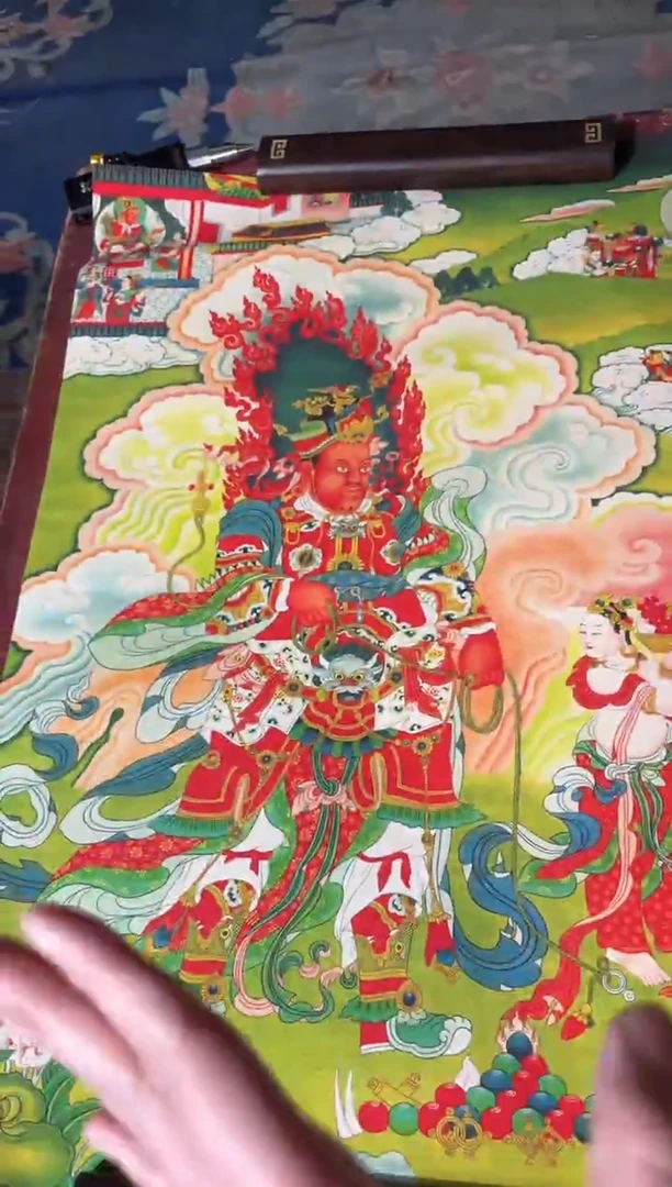 卷轴画龙妹的唐卡tk16