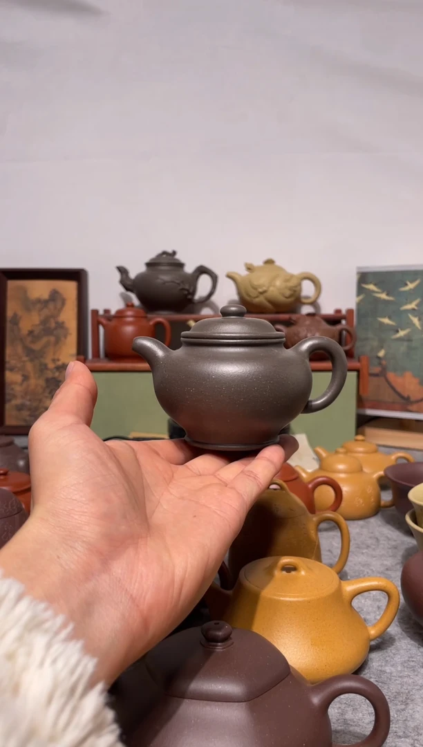 茶壶紫砂大水潭天青手工泥  大亨掇只180cc