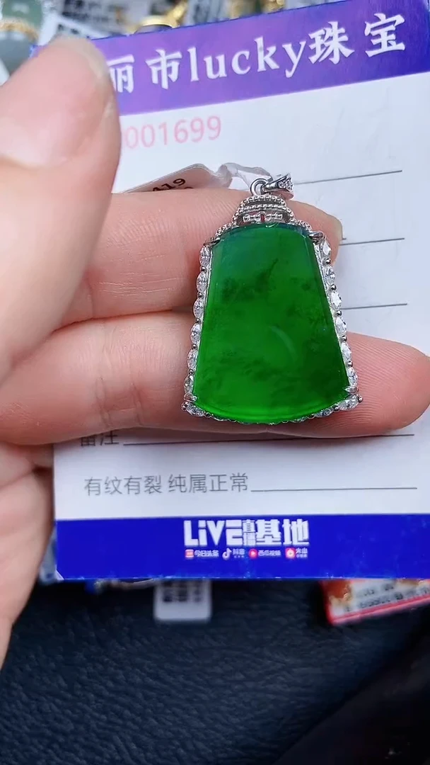 颈饰银S925镶嵌翡翠1699
