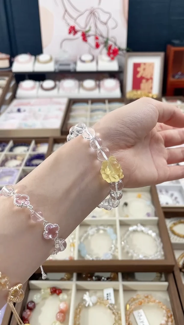 【闪购商品】水晶手链未镶嵌天然水晶单圈双圈素圈设计款气质