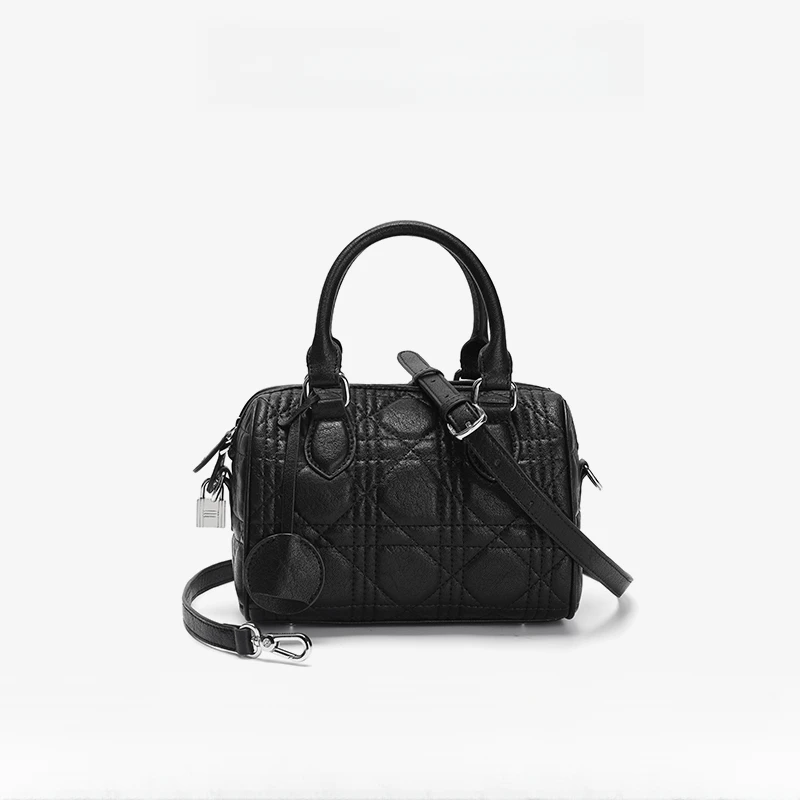 COVERAL KLORS限定菱格保龄球包轻奢单肩黑色经典